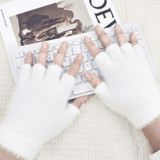 Hřejivé pletené rukavice bez prstů s možností ovládání dotykové obrazovky - Ideální do chladného počasí a pro studenty