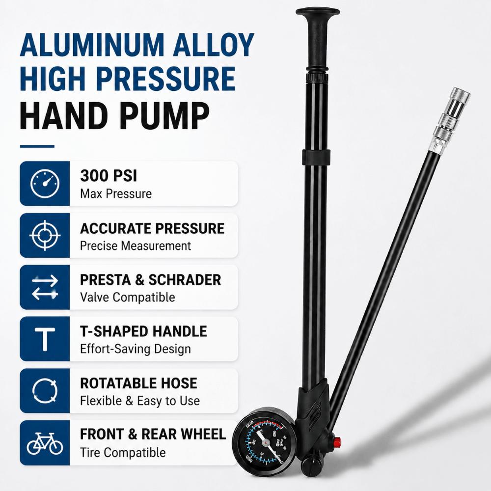 300 PSI Bike Suspension Pump with Gauge Bicycle Tire Pump Mountain Bike Shock Pump  for Front Fork
