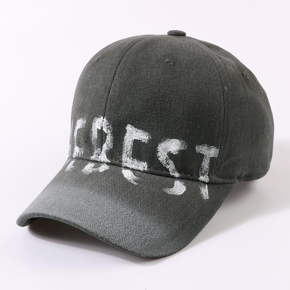 American retro washed letter baseball cap for men and women, outdoor leisure activities, sun shading, soft top duck tongue hat