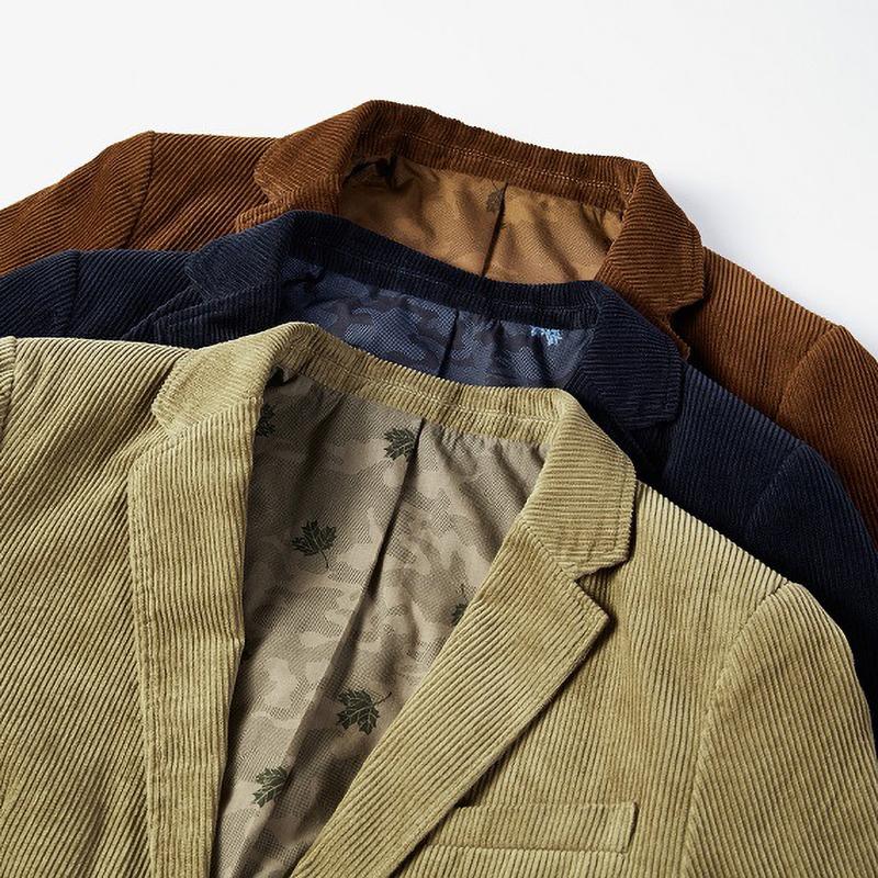 Giacca Autunno Primavera Uomo Giacca Uomo Larga Piccola Casual Velluto a Coste Abito Uomo