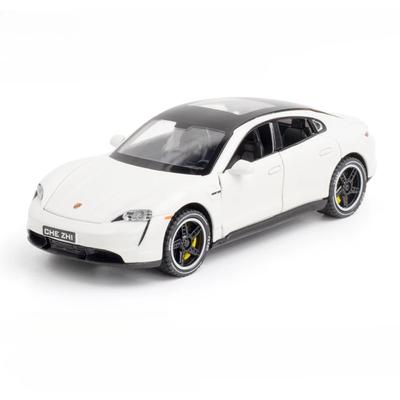 1/32 Porsche Taycan zinklegering pressgjuten bilmodell leksak Högsimuleringsfordon med ljud Ljus gummidäcksamling Skalmodell för pojke
