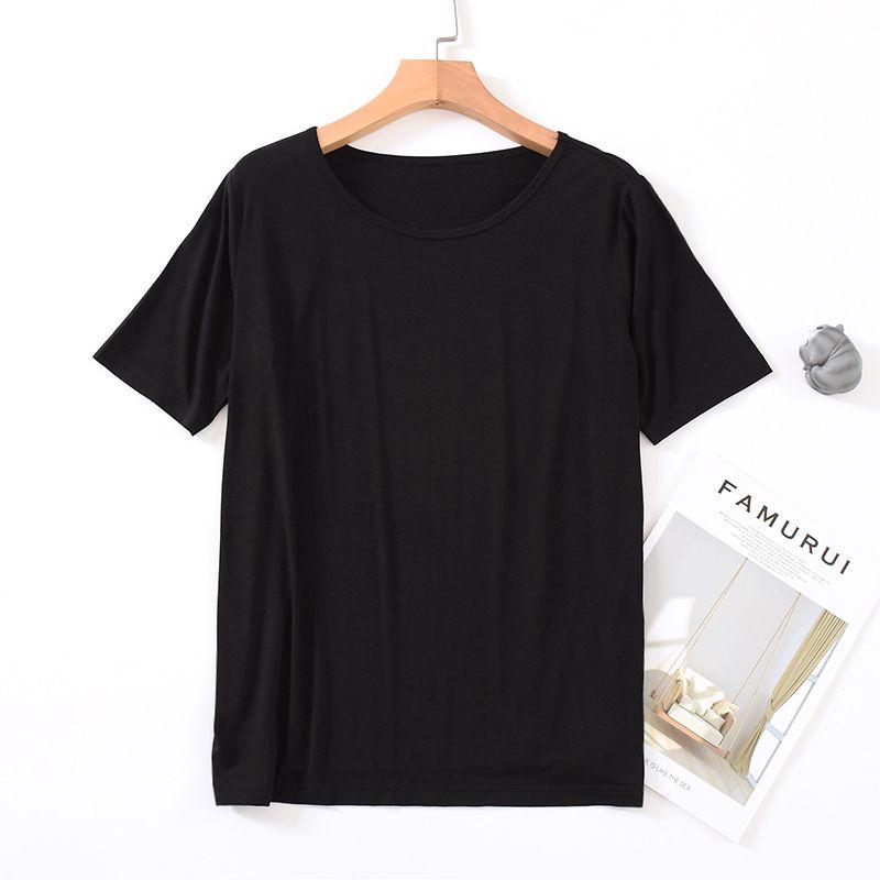 

Модальная драпированная тонкая футболка с короткими рукавами в корейском стиле, стройнящая Black XL