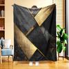 1pc Metal Texture Patchwork Flannel Blanket - Quilted Bedspread Suitable for All-Season Sofa Throw, Soft Bedspread with Quilted, Machine Washable Bed