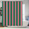 Green Pink Stripe Shower Curtain Waterproof Bath Rug Decoration Bathroom Accessory Home Decor Fabric Shower Panels XL Size (70x1