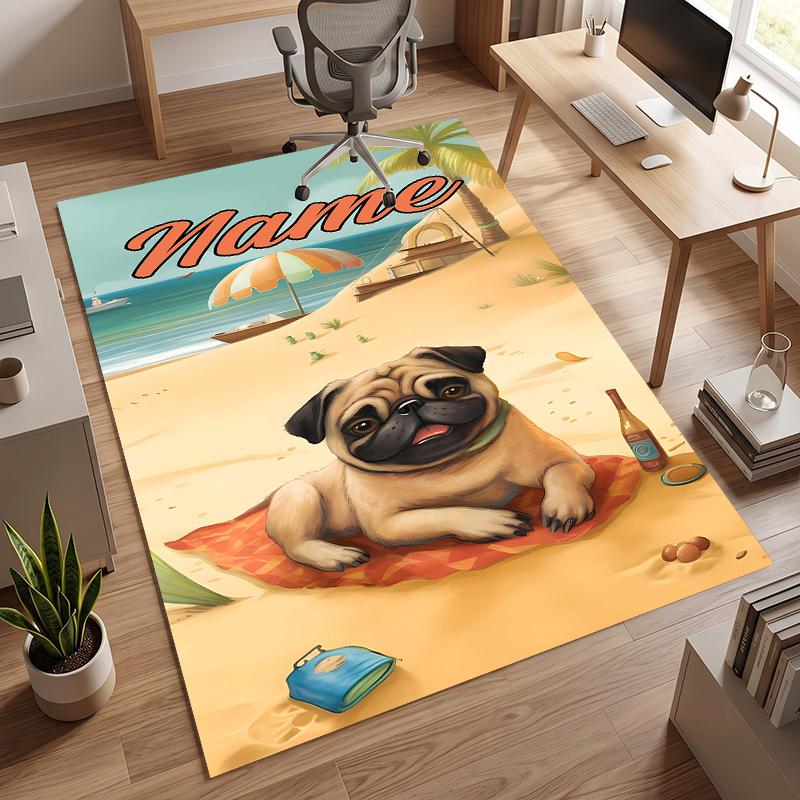 Cute PUPPY (14) Personalized Name Office Carpet Stylish Decor for Living Room Bedroom Kitchen