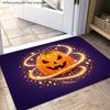 1pc, 2D Flat Printing, Halloween Pumpkin Glow Mat Indoor Doorway Anti-Slip Foot Pad, Entrance Hallway Mat, Non-Slip And Machine Washable Polyester Car