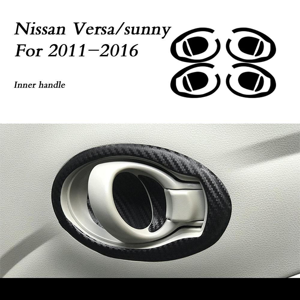 Car-Styling 3D/5D Carbon Fiber Car Interior Center Console Color Change Molding Sticker Decals For Nissan Versa Sunny 2011-2016