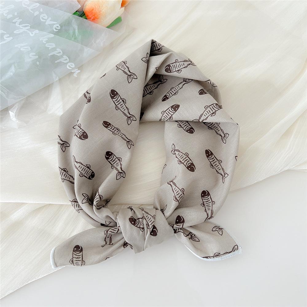 58 Cotton Linen Small Square Silk Scarf for Women - Spring/Autumn/Summer Korean Style Headband & Decorative Scarf