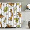 Vibrant Giraffe Tropical Leaf Printed Shower Curtain For Bathroom Decor Taurusduan Design