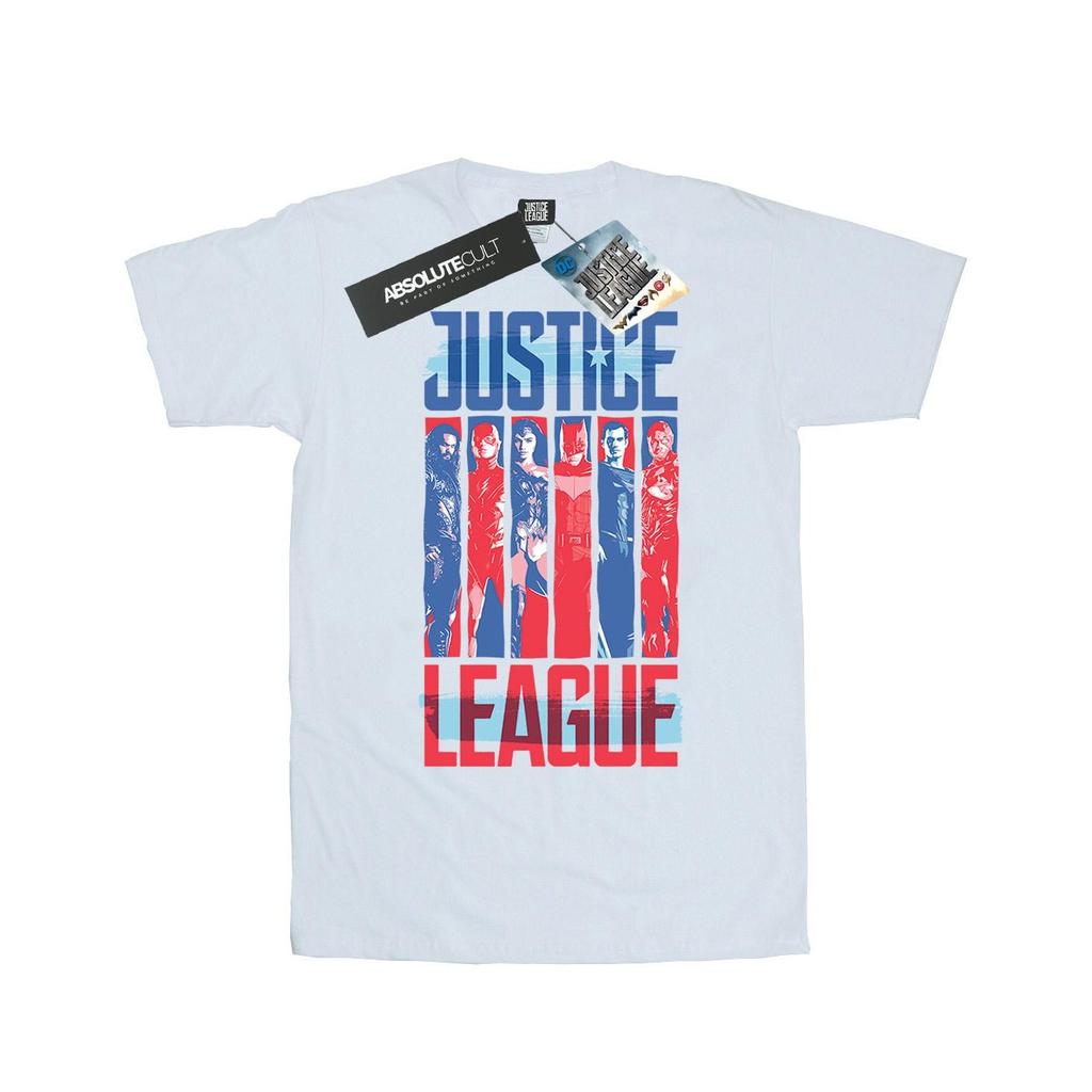 DC Comics Womens/Ladies Justice League Movie Team Flag Cotton Boyfriend T-Shirt