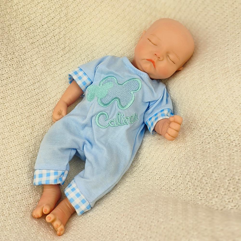 Real Touching Reborn Baby Doll Twin A Soft Solid Silicone Full Body Newborn Doll Lifelike Sleeping Baby Doll with Color Painted Skin Kid Birthday Gift