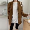 Francuski Retro Elegancki Blazer Damski Jednorzędowy z Klapami Notch i Podwójną Kieszenią