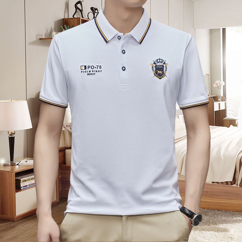 New Summer Men's Polo Shirts, Lapel Casual Business Short Sleeve Trendy Tops