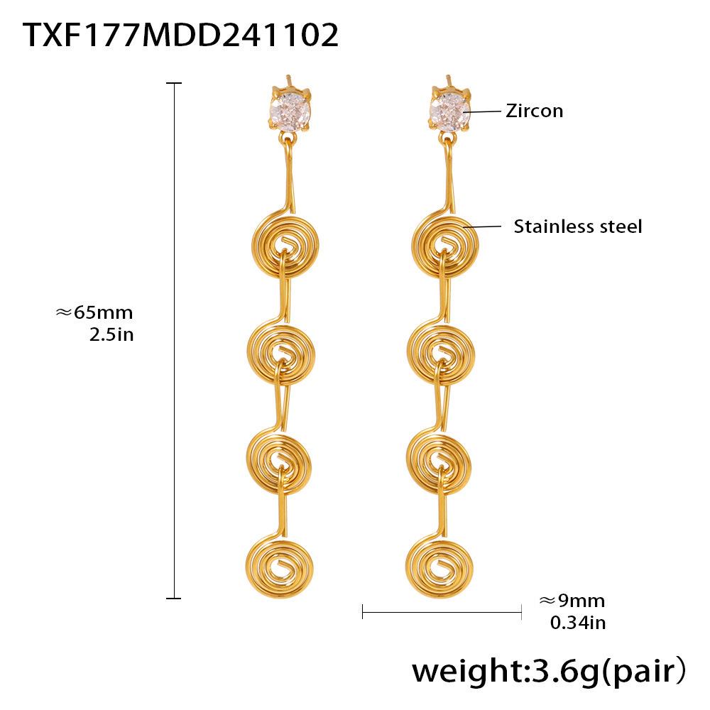 Qiong Yao Stainless Steel Jewelry Set: Mosquito Coil Holder, Tassel Earrings, Necklace, Anklet - New Ins Style for Women