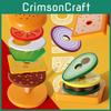 Hamburger Wooden Simulation Sandwich Set Food Assembly Paired With Children Toys