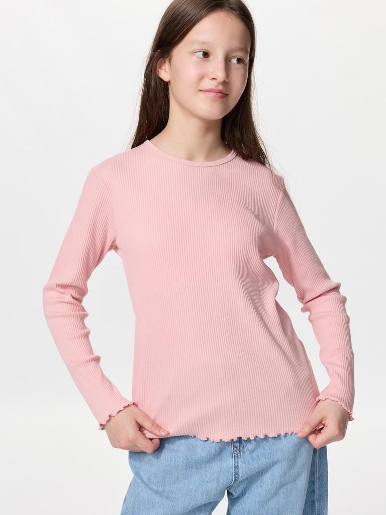 Uniqlo Japan Girls Ribbed Crew Neck T shirT