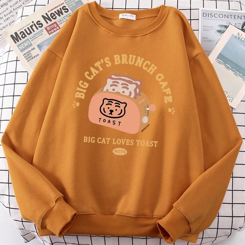 Cat Bread Maker Funny Cartoons Hoodies Women Autumn Fashion Sweatshirt Harajuku Hoody Loose Comfortable Clothing Hoodies & Sweatshirts Women’s