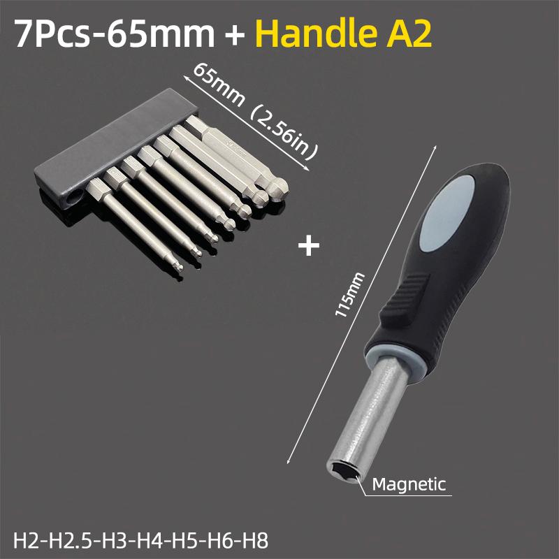 Ball End Hex Screwdriver Bits Set 1/4” Inch Screw Driver Drill Bit Shank Magnetic S2 Steel 65/100mm Ratchet Wrench Hand Tools