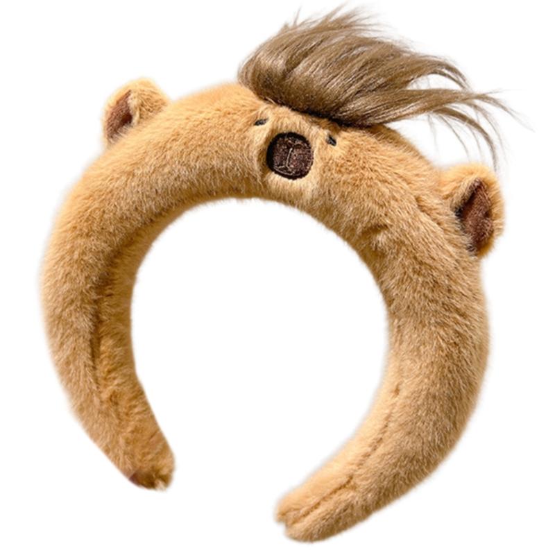 Tiara Adorável de Capivara Peça de Cabeça Peluda para Bailes de Formatura Aniversários Acessório de Cabeça Divertido Presilha de Cabelo de Capivara Acessório de Cabeça