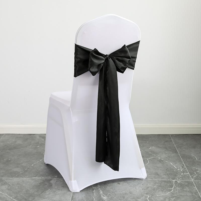 30pcs New Wedding Banquet Venue Chair Covers Back Flower Bows Silk Scarves Chair Backs Floral Patterns Ding Decorative Ribbons