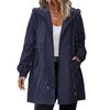 Damen-Regenmäntel mit Kapuze Leichter Wasserdichter Windbreaker für Draußen mit Kapuze Einfarbiger Trenchcoat Jack… Mehr