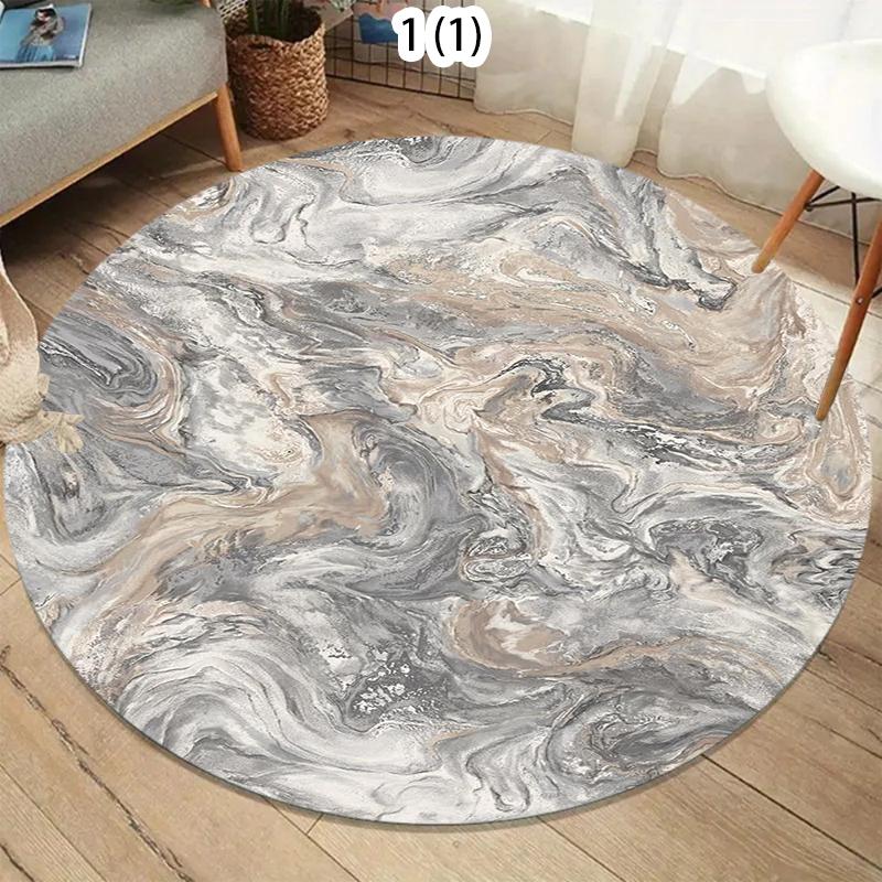 Luxurious Marble Colour Nature Black Gold Round Carpet Rug for Bedroom Living Room Decoration,pet Decor Floor Mat Bedroom