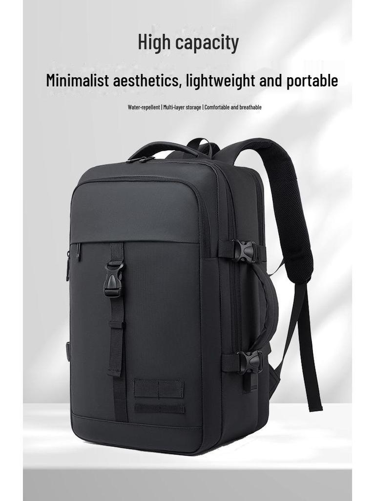 Trendy High-Capacity Nylon Backpack for Men and Women - Casual Travel and Computer Bag