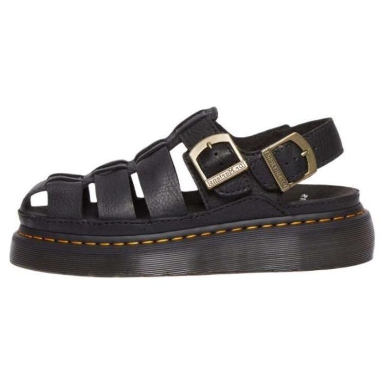 Dr. Martens Leather Versatile Comfortable Roman Sandals Women Sandals Black 31524001