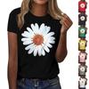 Casual Short Sleeve T Shirt with Large Floral Print Crew Neck Lightweight Soft Fabric Comfortable Fit for Everyday Wear