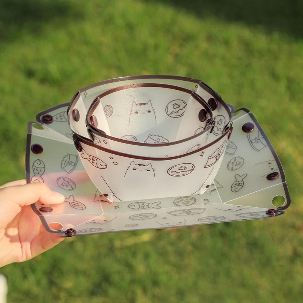 PP Camping Tableware Lightweight Folding Tableware New Bowl Plate Cup Set  Outdoor Accessories
