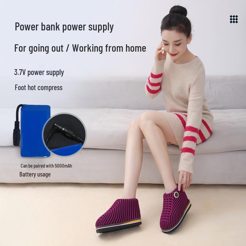 Rechargeable Heated Cotton Shoes for Warmth and Anti-Frostbite - Home & Outdoor Foot Warmer.