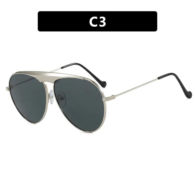 Classic Punk Pilot Sunglasses Women Men Luxury Designer Vintage Big Frame Metal UV400 Sun Glasses