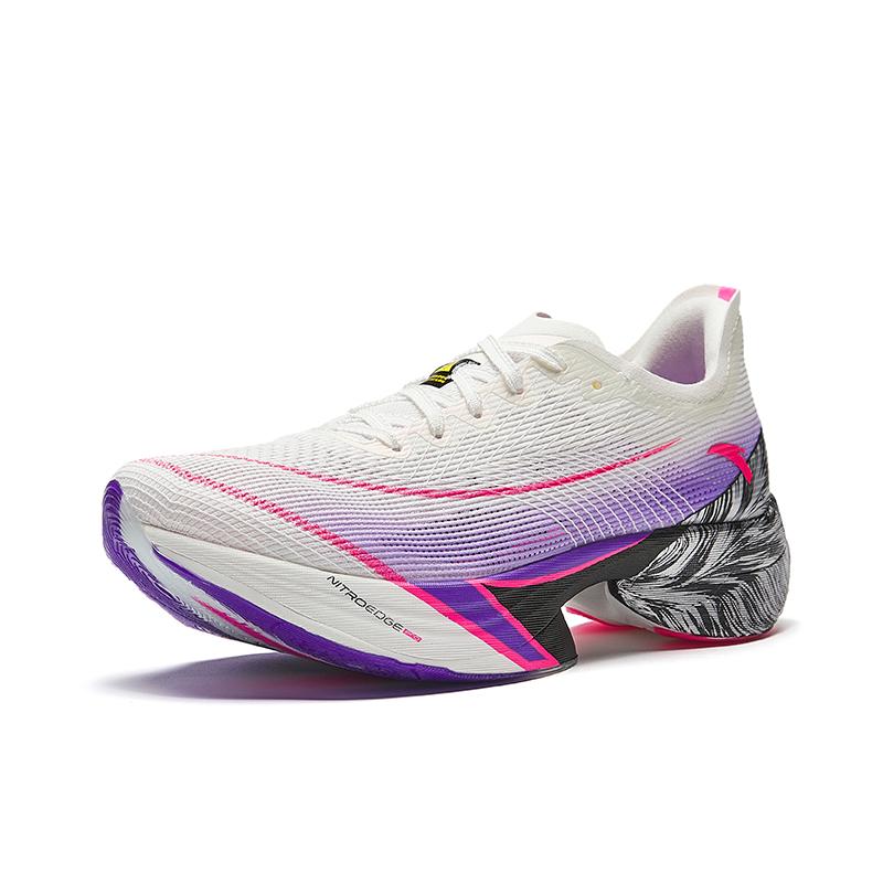 New Anta C10 Pro Slip Resistant Breathable Low Top Casual Running Shoes Women's White Purple Pink 122445574-6