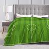 Soccer Field White Line Grass Background Blanket Warm Soft Funny Plush Bedding Throws For Bedroom Flannel Bedspread Bed Cover