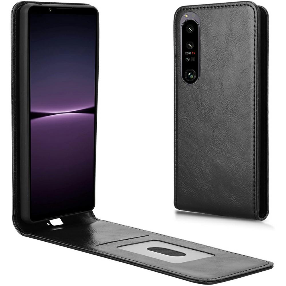 

Чехол для Sony Xperia 1 IV 5G с отделением для карт, магнитный вертикальный откидной кожаный чехол для телефона Black