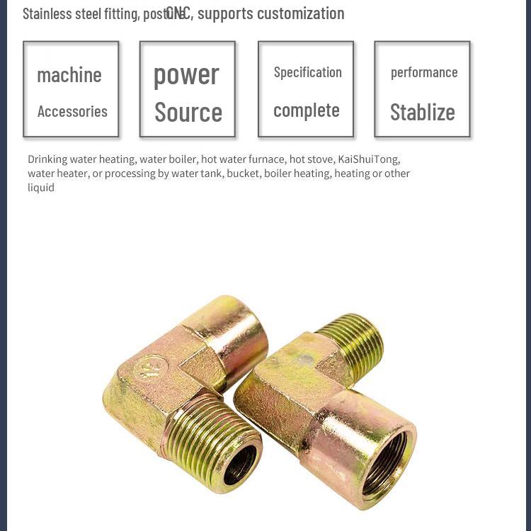 High-Pressure Hydraulic Elbow Joint with Internal & External Threads - 2, 3, 4, 6 Points, 1 Inch Right-Angle Connection