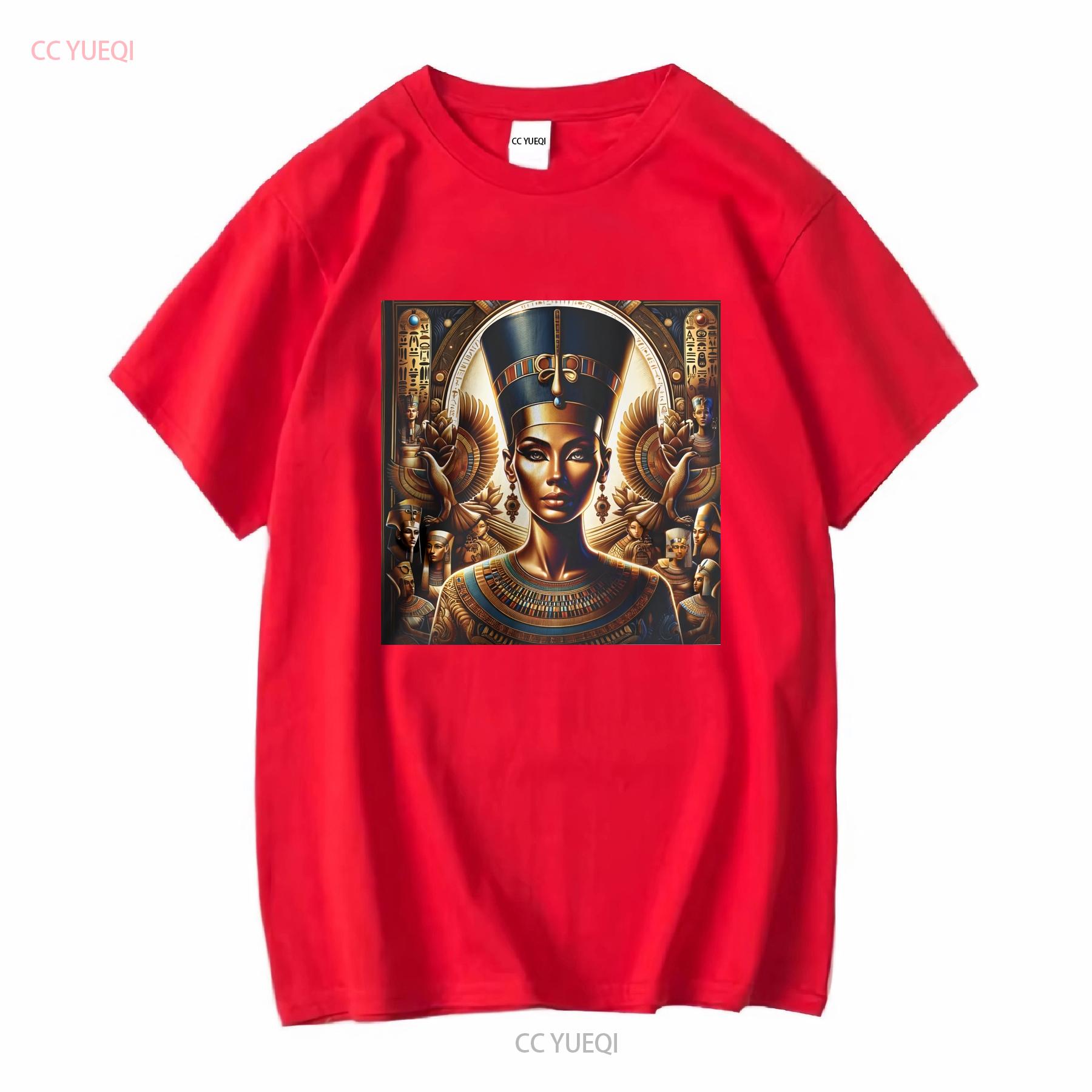 Футболка с изображением царицы Нефертити Египет Богиня Древнеегипетская мифология Египтология Сувенир Археология Плотный хлопок винтажный Стирка S