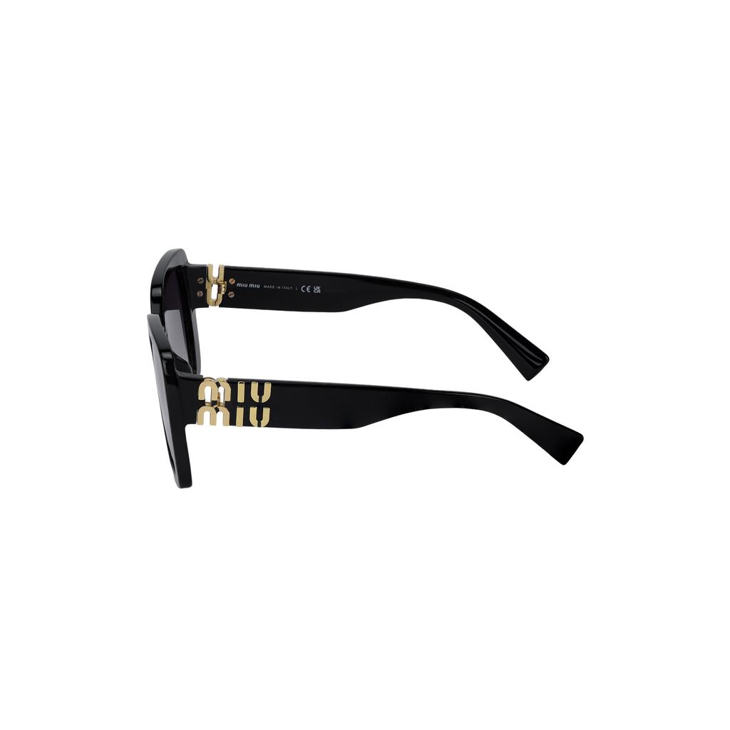 Miu Miu Logo Embossed Irregular Shape Sunglasses Women sunglasses Black 0MU10YS1AB5D156