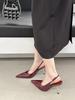 Fashion Designer High Quality Women Pumps 2025 Sexy Pointed Toe Belt Buckle Thin Low Heels Elegant Slingbacks Prom Shoe Zapatos De Mujer