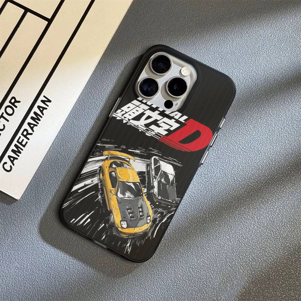 Racing Anime Initial D For IPhone 16 15 11 12 13 14 17 Pro Max PLUS Pro Soft Corrugated Silicone Back Phone Case