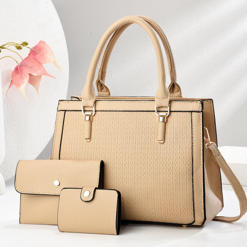 New Spliced Pressed Flower Bag Three-piece Set of High Appearance Level Macaron Shoulder Bag Crossbody Bag Send Mother Bag