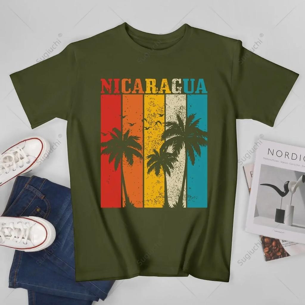 Unisex Unisex Nicaragua Vintage Palm Trees Surfer Nicaraguan Souvenir Nica Tshirt Tees T Shirts WoUnisex Boys 100 Cotton TShirt