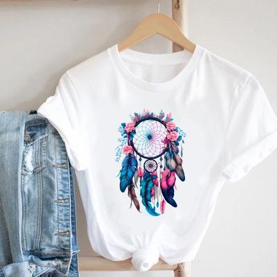(Asiatische Größe) Frauen Drucken Dame Feder Trend Stil Reizende Nette Kurzarm T Top Kleidung Lässige Mode T-shirt Weibliche Grafik T-shirt