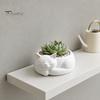 Pot de fleurs chat mignon Support de rangement pour bijoux imprimé en 3D, Pot de fleurs pour succulentes, Style de décoration à texture délicate nordique Organisateur de bureau pour bagues