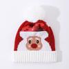 Women Christmas Knit Hat With Big Pom Pom Cute Winter Festive Hat