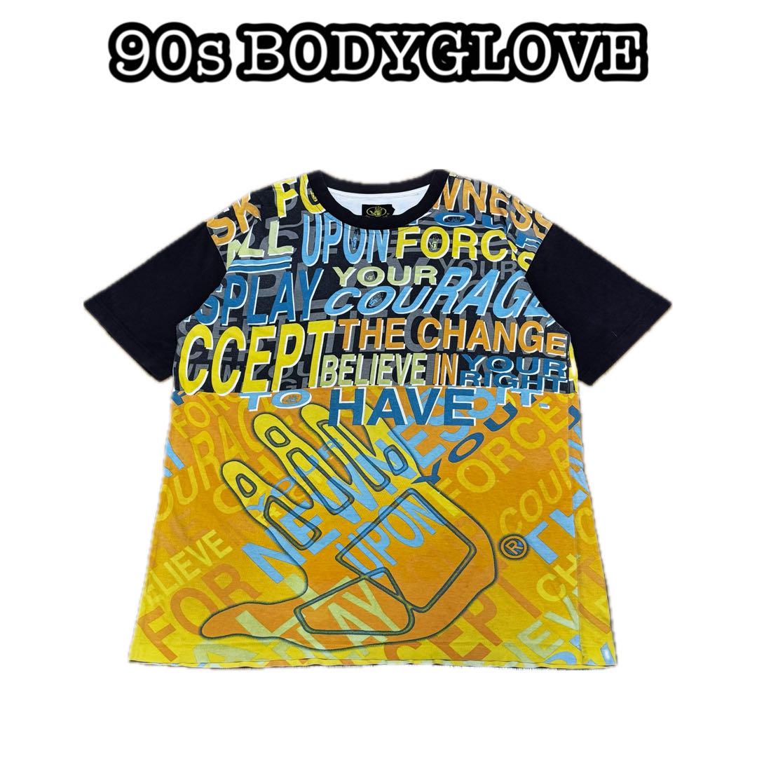 

[USED] 90s BODYGLOVE TEE Long Psychedelic Double-Sided Print Tech