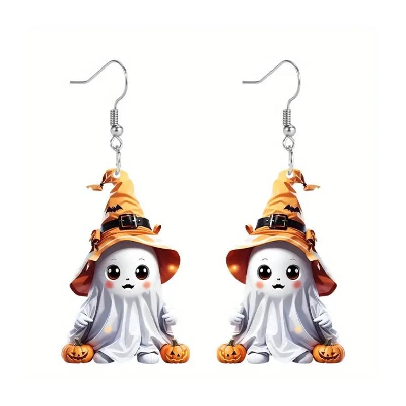 

Acrylic Halloween Earrings Phantom Pumpkin Design Party Decoration Lightweight Safe Costume Jewelry Accessories 1