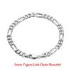 ORSA JEWELS 100% 925 Silver Italian 3.3mm Diamond-Cut Figaro Chain Bracelet for Women Handmade Party Jewelry SB66