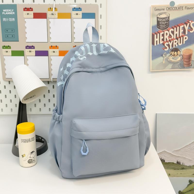 Schoolbag Schoolbag for Female Students Ins Wind Simple Korean Version of Casual Junior High School Students Backpack Large Capacity High School