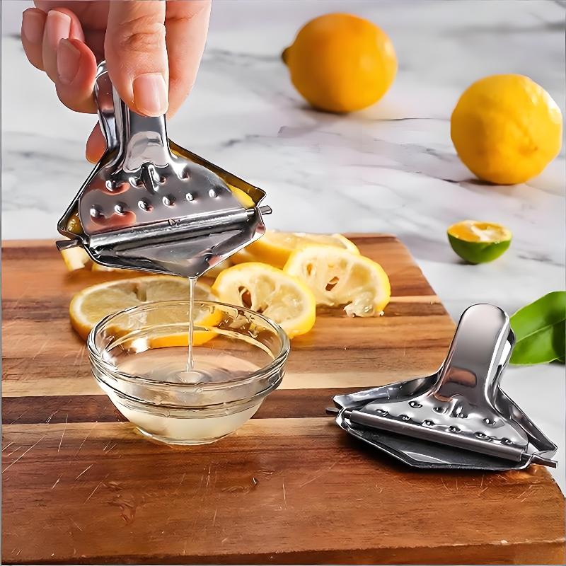 Easy To Use Hand Press Stainless Steel Lemon Tongs Silver Manual Juicer Lemon Squeezer Clip Rustproof Citrus Presser Grape